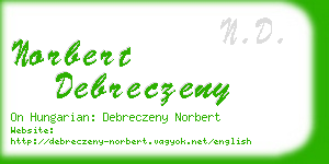 norbert debreczeny business card